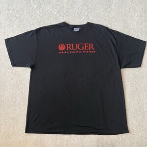 Ruger T Shirt Red Logo Hunting Outdoor Tactical Black 2XL Firearms Graphic Tee